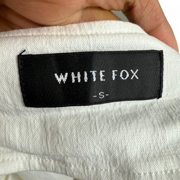 White Fox Wrap Mini Skirt Small Asymmetrical Buckle Y2K Streetwear Bratz Party - Picture 7 of 10